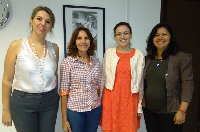 Docentes das Faculdades INTA estiveram na Funcap para divulgar o mestrado. Da esquerda para a direita: Claudia Andrade, coordenadora do Mestrado Acadêmico em Ciências Biológicas, Cláudia Linhares, diretora Científica da Funcap, Theodora Thays Arruda, docente do mestrado, e Chrislene Carvalho, pró-diretora de Pesquisa e Pós-Graduação Stricto Sensu mestrado_inta_site